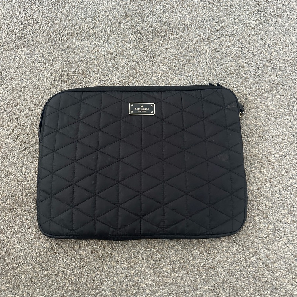 Kate Spade Black Quilted Laptop Bag